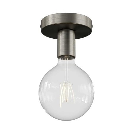 Fermaluce Metal, il punto luce in metallo a parete o soffitto - Titanio satinato