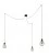 Spider - Lampada a sospensione multipla a 3 cadute Made in Italy completa di cavo tessile e paralume Drop