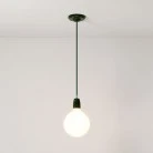 Lampada a sospensione Made in Italy completa di cavo tessile e finiture in porcellana colorata
