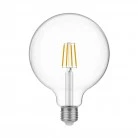 Lampada da tavolo con base in ontano e lampadina trasparente