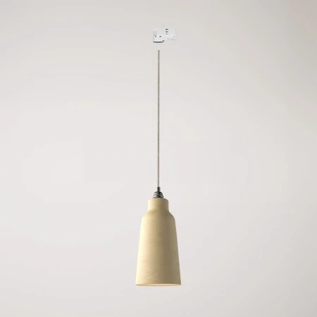 Lampada a sospensione con paralume Bottiglia e adattatore binari - Tortora striato - Bianco