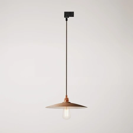 Lampada a sospensione con paralume in ceramica Piatto per binari - Effetto corten - Bianco