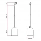 Sospensione per binario con paralume mini Campana in ceramica