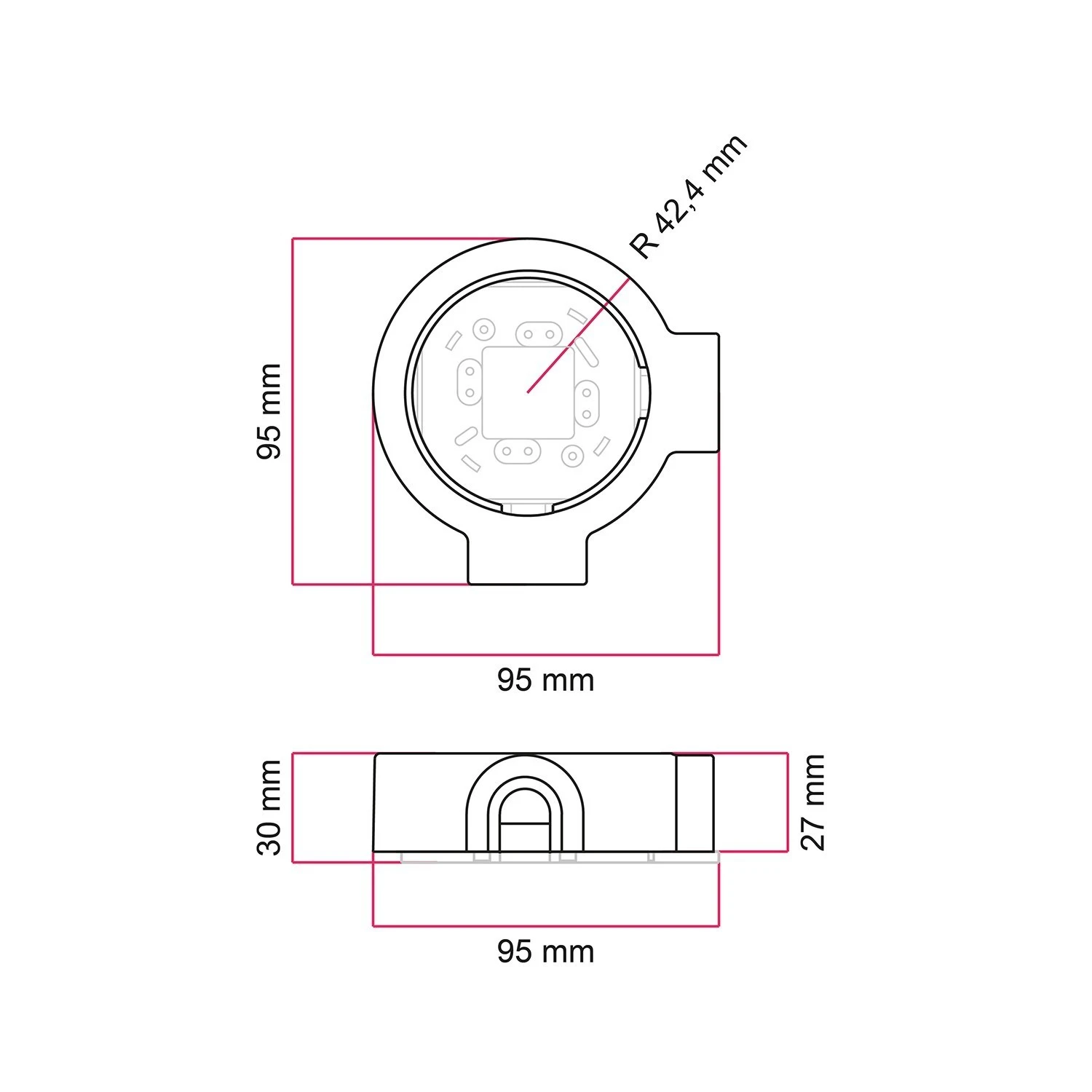 Base in porcellana per presa elettrica e interruttore/deviatore compatibile con Creative-Tubes - da 1 a 4 uscite