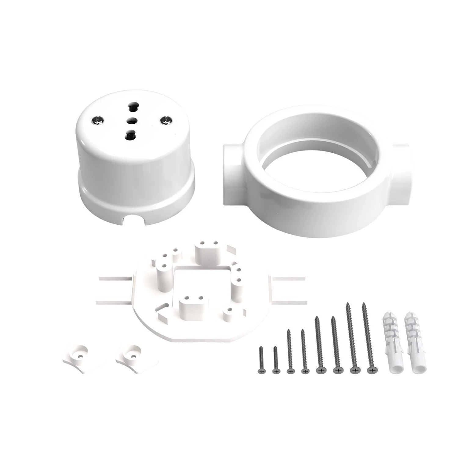Kit presa bipasso italiana 10/16A da parete e base per Creative-Tubes in porcellana