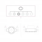 Kit presa bipasso italiana 10/16A da parete e base per Creative-Tubes in porcellana