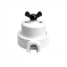 Kit interruttore/deviatore con dado a farfalla e base per Creative-Tubes  in porcellana bianca