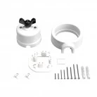 Kit interruttore/deviatore con dado a farfalla e base per Creative-Tubes  in porcellana bianca