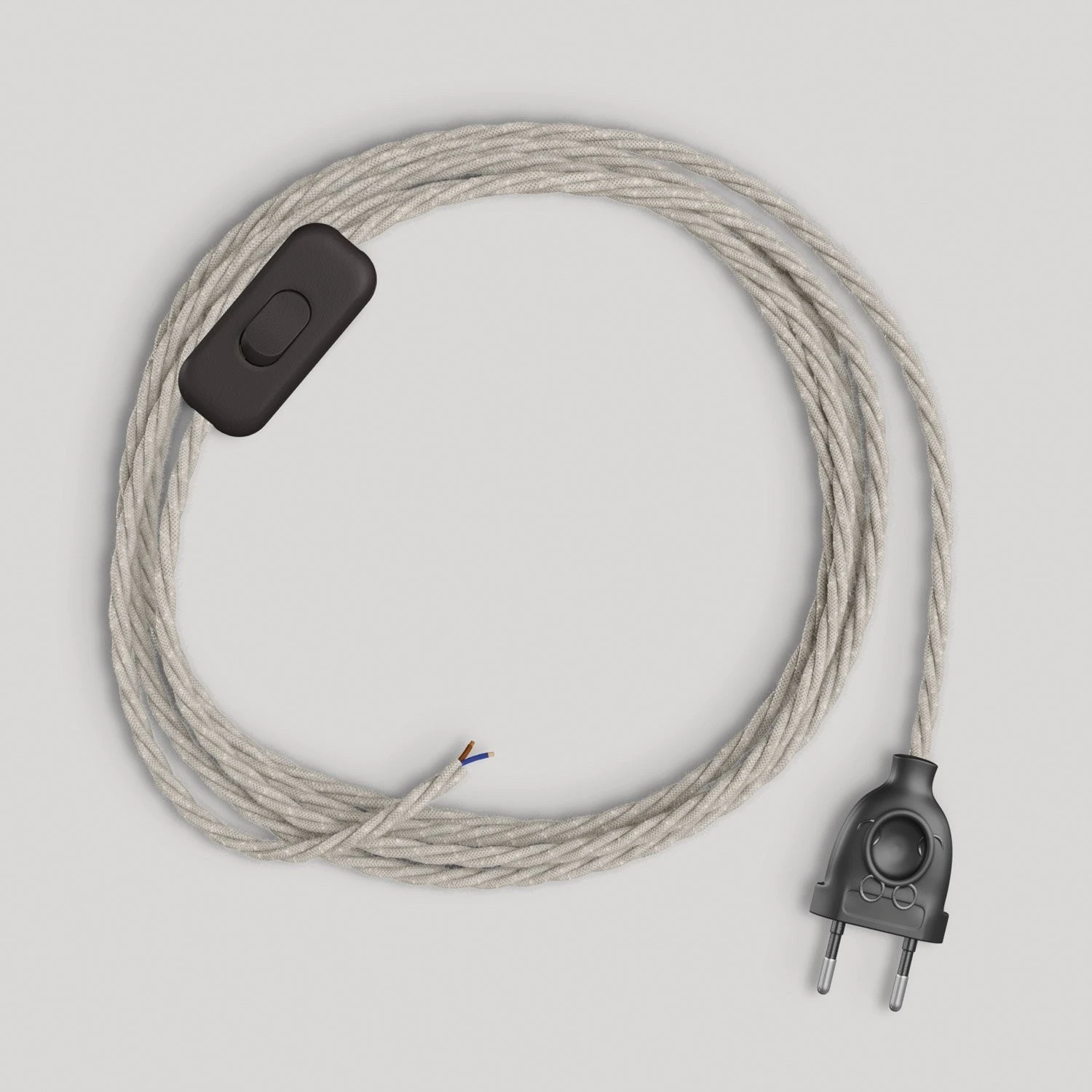 Cablaggio per lampada con cavo bianco trecciato 1,80 m
