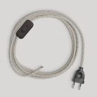 Cablaggio per lampada con cavo bianco trecciato 1,80 m