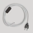 Cablaggio per lampada con cavo bianco in cotone 1,80 m