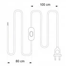 Cablaggio per lampada con cavo bianco in cotone 1,80 m