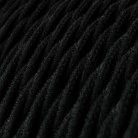 Cablaggio per lampada con cavo nero trecciato 3 m