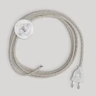 Cablaggio per lampada con cavo bianco trecciato 3 m