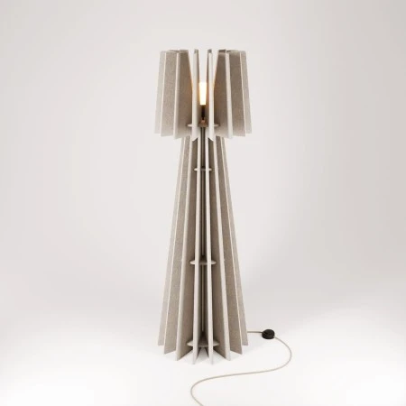 SHHINE lampada da terra in materiale fonoassorbente - Tortora melange