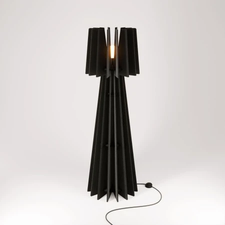 SHHINE lampada da terra in materiale fonoassorbente - Nero melange