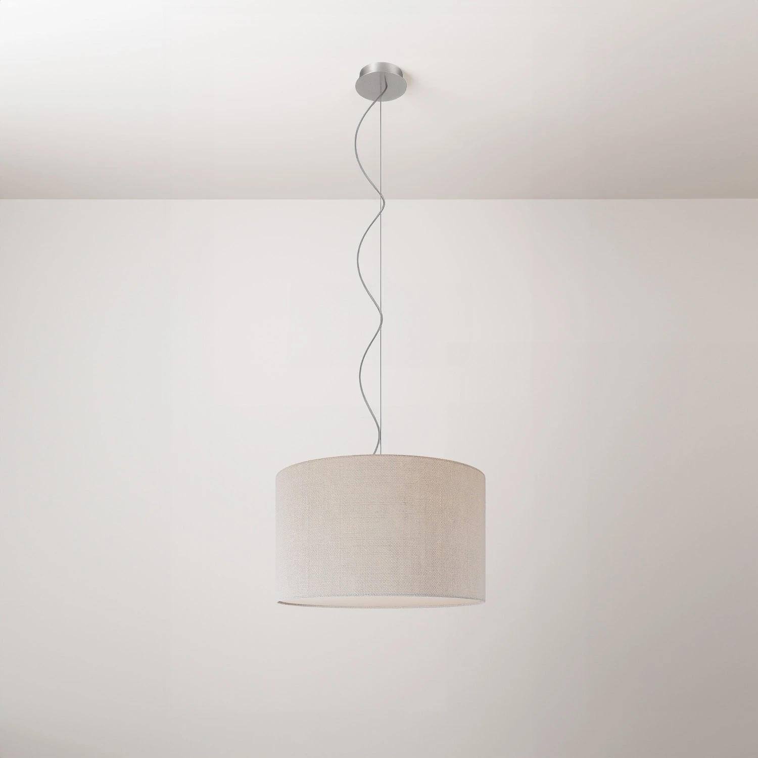 Lampada a sospensione con paralume in tessuto Cilindro Small - Made in Italy