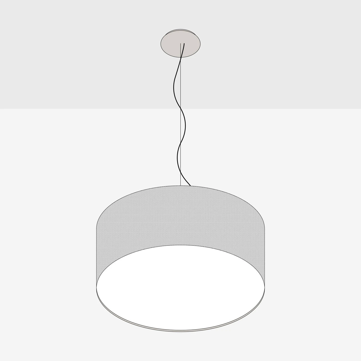 Lampada a sospensione con paralume in tessuto Cilindro Medium - Made in Italy