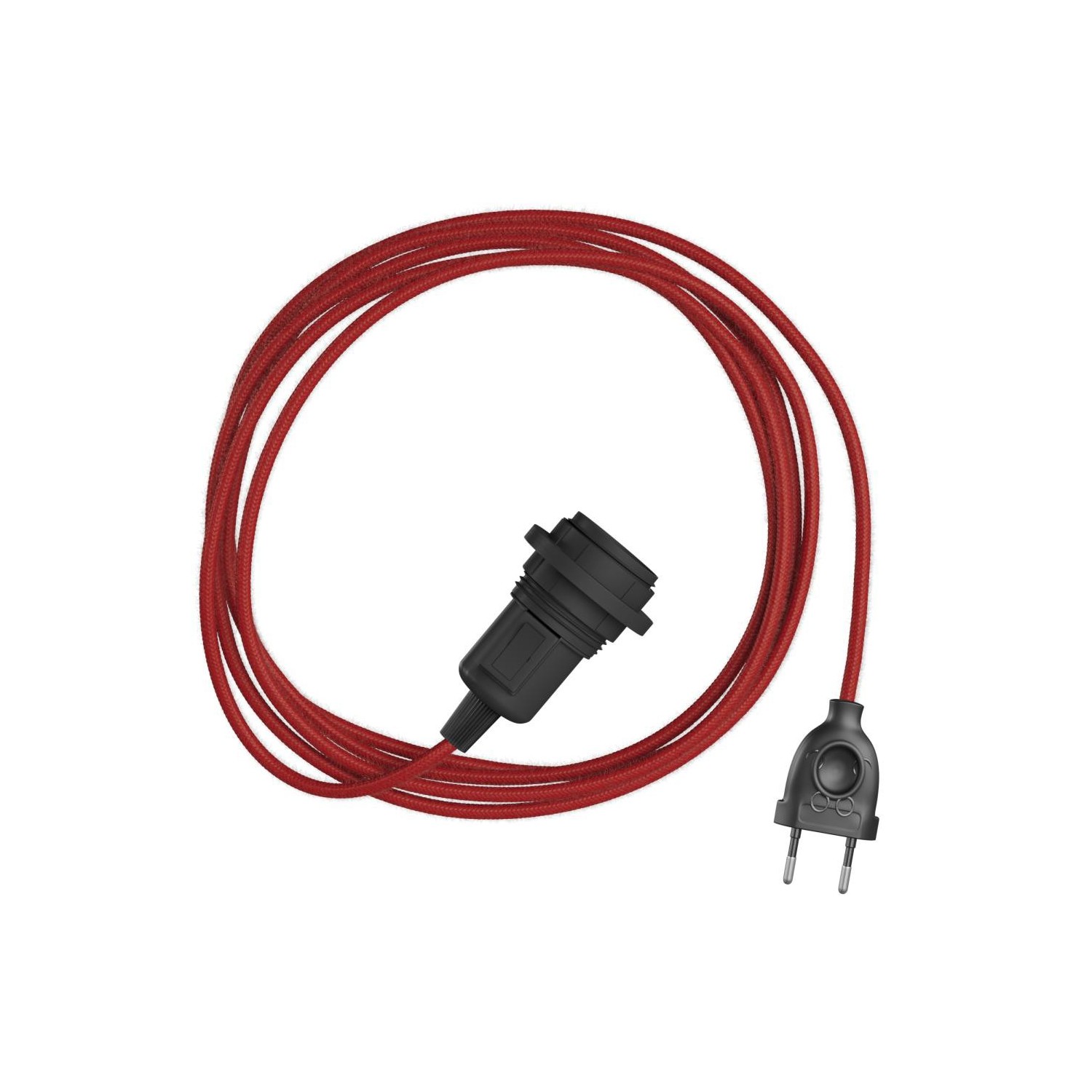 Snake per paralume - Lampada plug-in con cavo in tessuto colorato