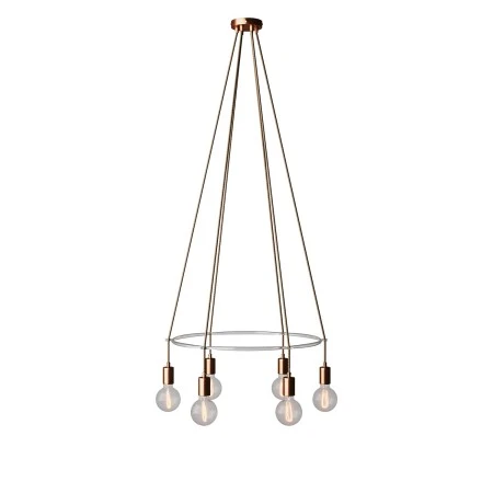 Lampadario Cage a 6 cadute Globo - Rame satinato