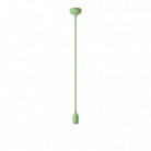 Lampada a sospensione colorata in silicone con cavo tessile