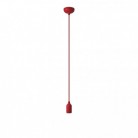 Lampada a sospensione colorata in silicone con cavo tessile