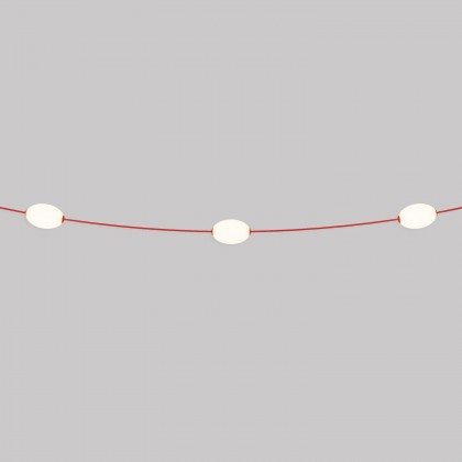 Catena luminosa 3 punti luce da esterno IP67 - Marina3 - Rosso stella marina