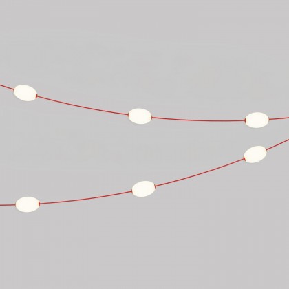Catena luminosa 6 punti luce da esterno IP67 - Marina6 - Rosso stella marina
