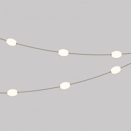 Catena luminosa 6 punti luce da esterno IP67 - Marina6 - Verde oliva