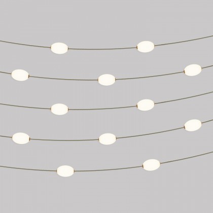 Catena luminosa 12 punti luce da esterno IP67 - Marina12 - Verde oliva