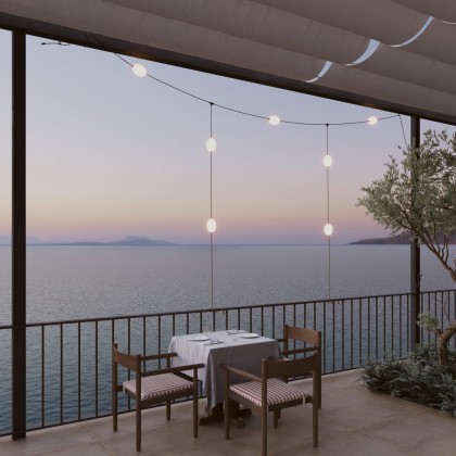 Catena luminosa reticolare 7 punti luce da esterno IP67 - Marina GRID