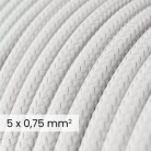 Cavo elettrico tessile DALI 5x0.75 mm² bianco ottico - Filo rivestito in tessuto per lampade e impianti RM01