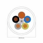 Cavo elettrico tessile DALI 5x0.75 mm² rosso fuoco - Cavo flessibile per illuminazione e domotica RM09
