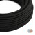 Cavo tessile piatto Nero Carbone lucido - PM04
