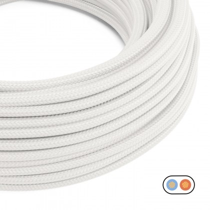 Cavo elettrico tessile piatto Bianco Ottico lucido - PM01