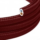 Cavo tessile piatto bordeaux lucido - PM19