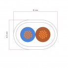 Cavo elettrico piatto ricoperto in tessuto color Whiskey - PM22