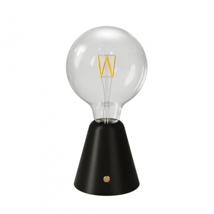 Lampada portatile ricaricabile Cabless01 con lampadina globo G125 - Nero