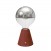 Lampada portatile ricaricabile Cabless01 con lampadina globo mezza sfera argento