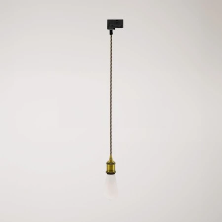 Lampada a sospensione vintage per binari con cavo trecciato - Bronzo satinato