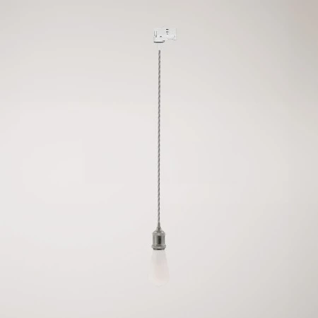 Lampada a sospensione vintage per binari con cavo trecciato - Cromo