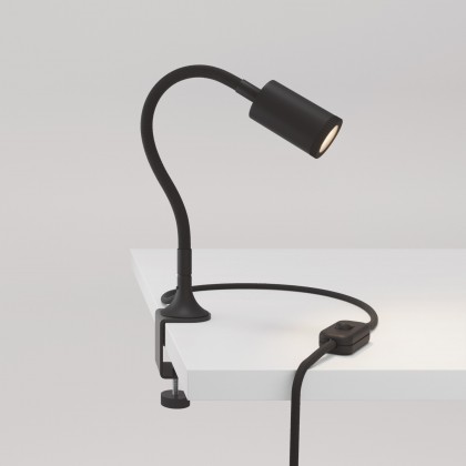 Faretto snodabile MAG-Y con pinza - Nero
