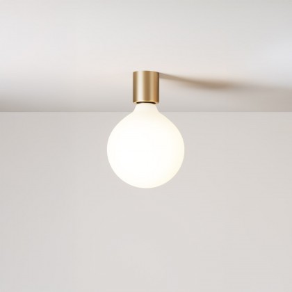 Applique in metallo con lampadina globo effetto porcellana - Bronzo satinato