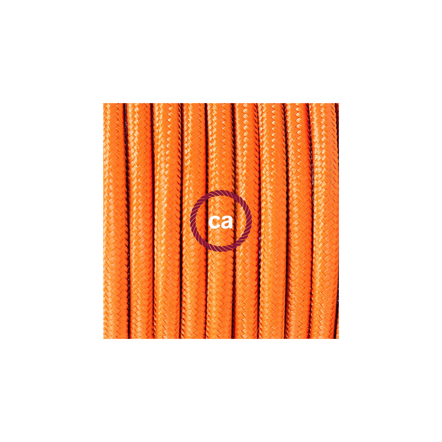 Cablaggio per lampada, cavo RM15 Effetto Seta Arancione 1,80 m. Scegli il colore dell'interuttore e della spina.