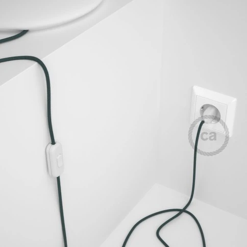 Cablaggio per lampada, cavo RC30 Cotone Grigio Pietra 1,80 m. Scegli il colore dell'interuttore e della spina.