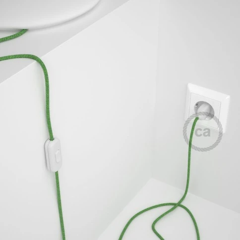 Cablaggio per lampada, cavo RX08 Cotone Bronte 1,80 m. Scegli il colore dell'interuttore e della spina.