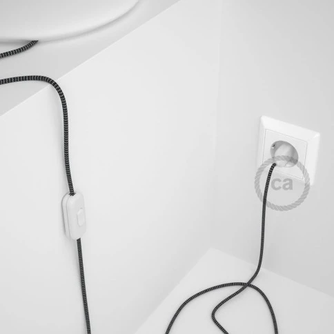 Cablaggio per lampada, cavo RT41 Effetto Seta Stelle 1,80 m. Scegli il colore dell'interuttore e della spina.