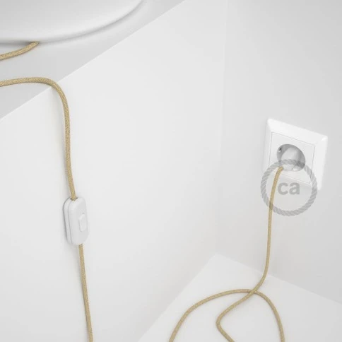 Cablaggio per lampada, cavo RN06 Juta 1,80 m. Scegli il colore dell'interuttore e della spina.