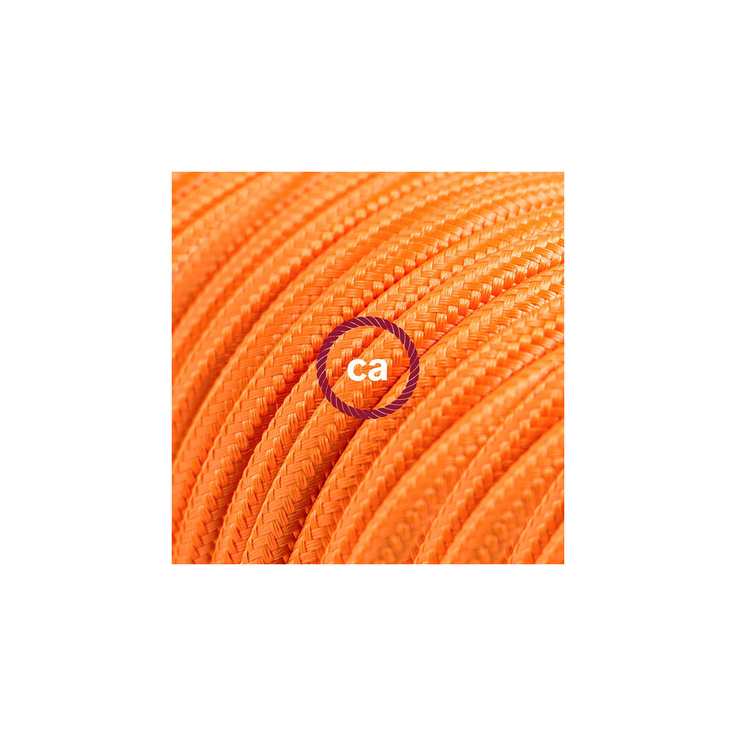 Prolunga elettrica con cavo tessile RM15 Effetto Seta Arancione 2P 10A Made in Italy.