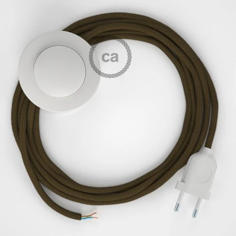 Cablaggio per piantana, cavo RC13 Cotone Marrone 3 m. Scegli il colore dell'interruttore e della spina.